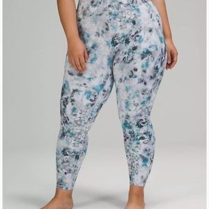 lululemon athletica Women's Marble Teal & Gray Leggings